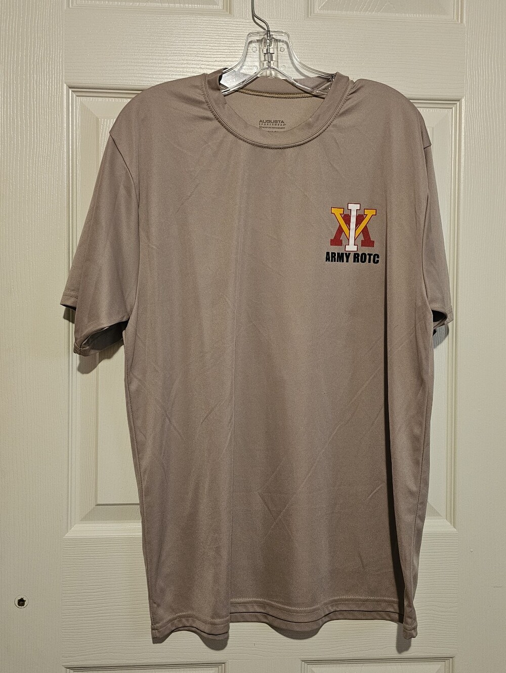 Virginia Military Institute VMI Army ROTC Short Sleeve Performance Tee - Taupe L